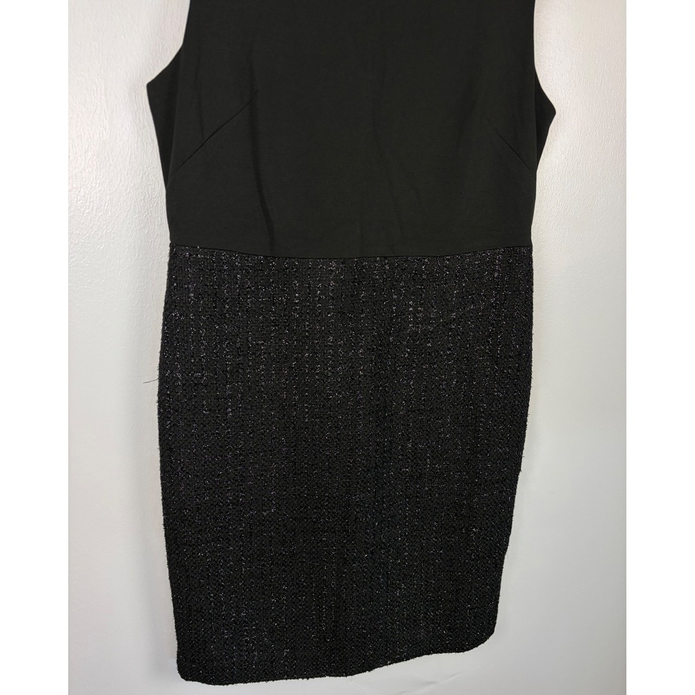 Ann Taylor Black Silver Metallic Tweed Sheath Dress Size 12 Career Office Work - Picture 2 of 7